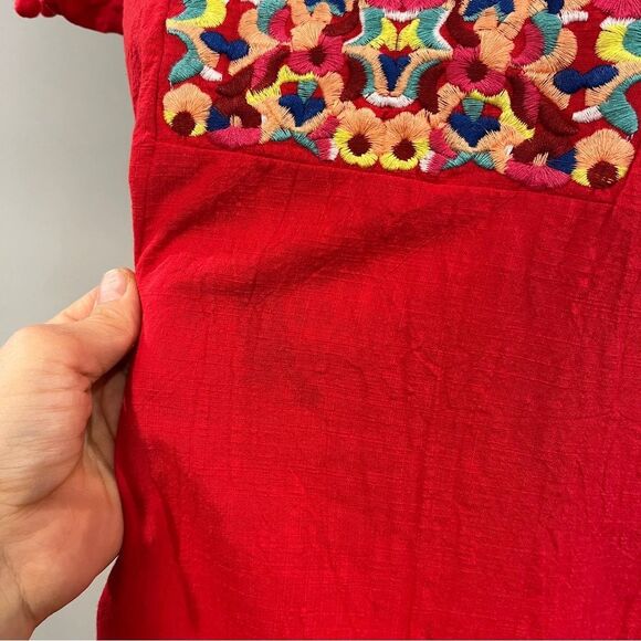 Clearance!!! Kirundo Red embroidered a-line mini Dress size medium - Picture 4 of 14